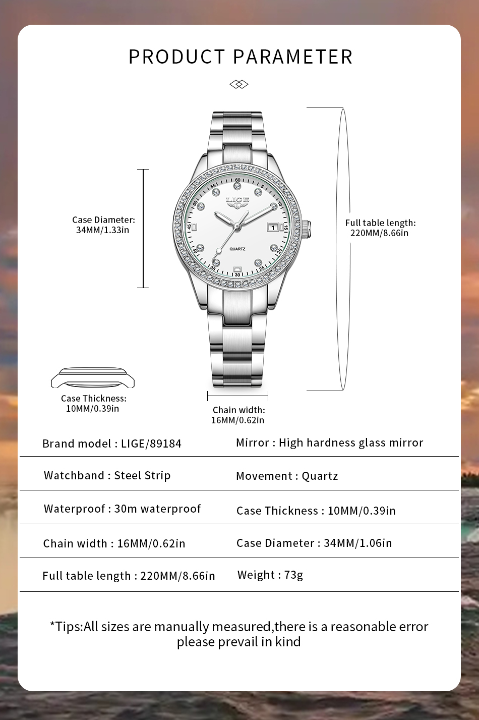 LIGE Quartz Watch Waterproof Watch Top Brand Women's Watch Universal Style Square Case Fashion Business Watch Holiday Gift Teen Watch