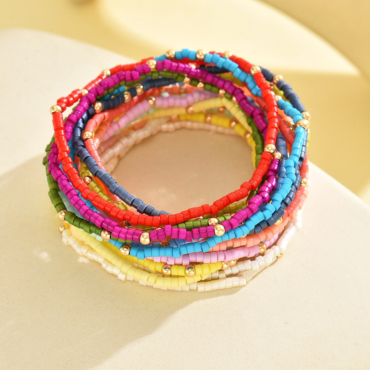 Selling Bohemian Style Colorful Beaded Bracelet Trendy Versatile Beach Vacation Style CCB Beaded Jewelry 250703