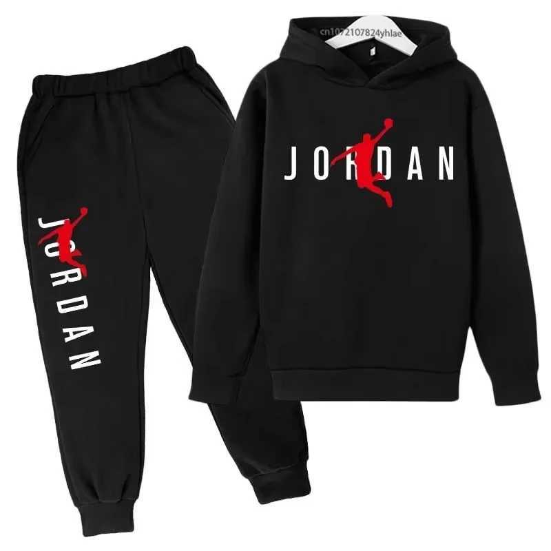 Kids Leisure Letter Print 2pcs Hoodie+Pants Tracksuits 3-13 Years Boys Girls Spring Autumn Outfits Streetwears Children Clothes z250703O295