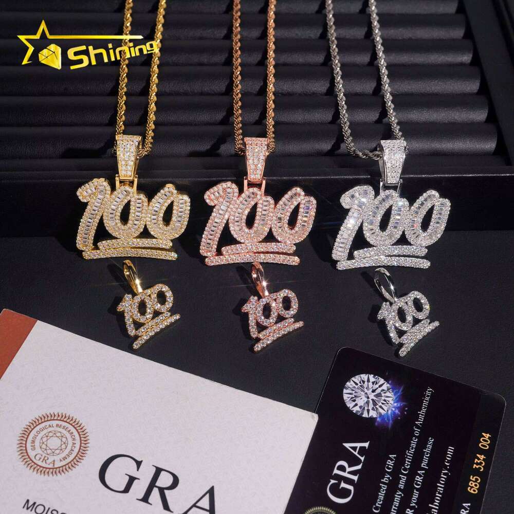 Hip Hop Wholesale Price Sier Iced Out Gift Charm Fine 100% Moissanite Dia Pendant
