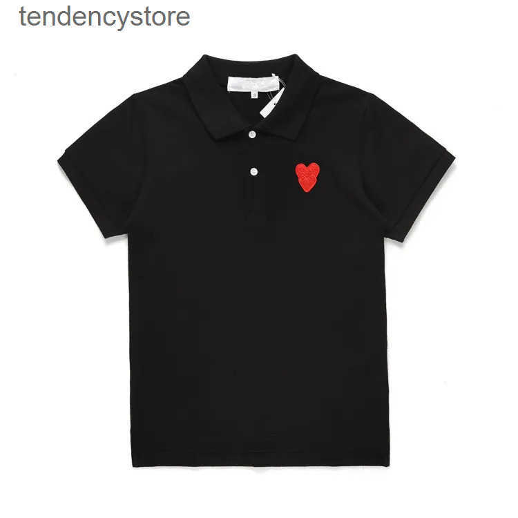 Men's Polos Play Mens Polo T-shirt Cotton Breathable Men t shirt Embroidery Double Heart Women Polo Shirt lapel tank top Play shirts Plus Size Womens Casual Polo Tshirt