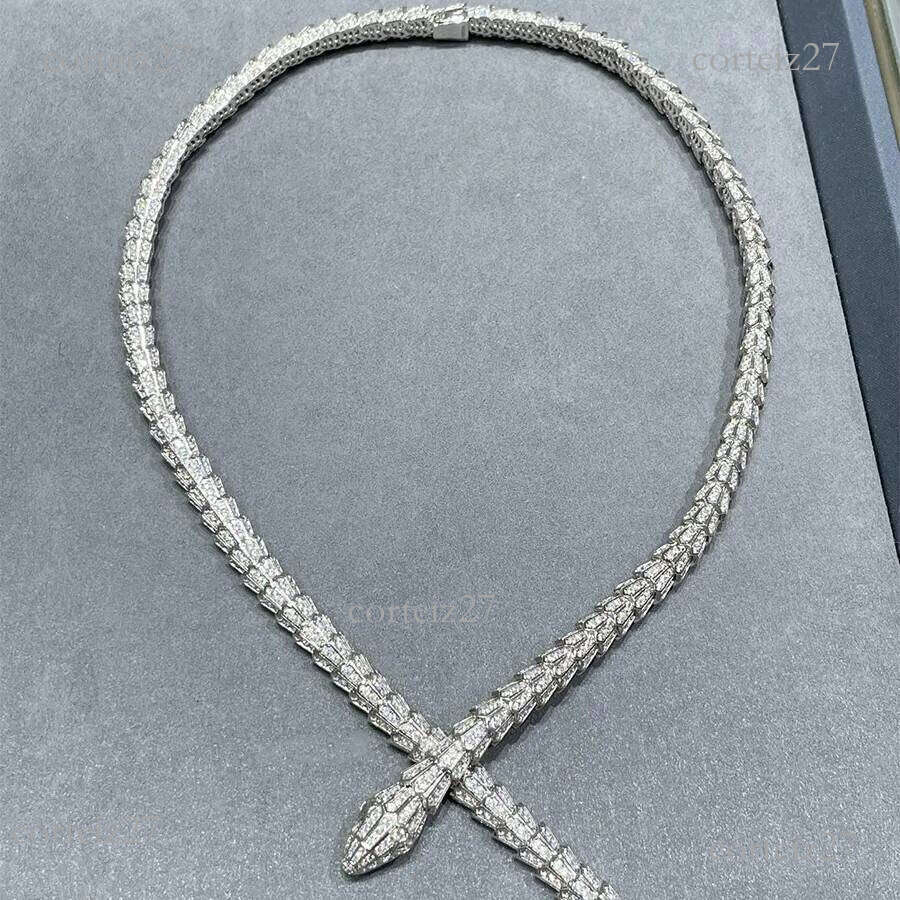 serpentine Necklace Luxury Designer Jewelry Women Snake Necklace Ruby Emerald Steel Gold Jewelry Womens Diamond Snake Daily Outfit Snake Necklace 329