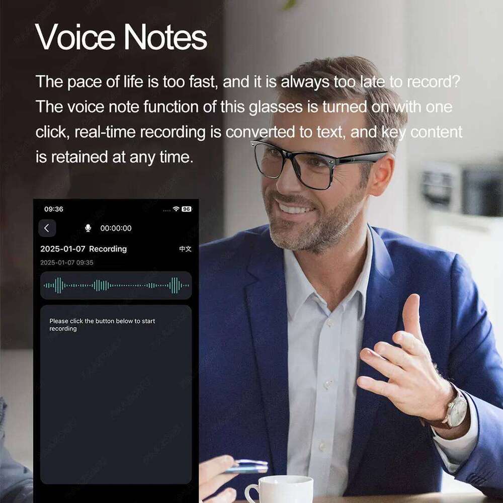 STEYAFRO Smart 134 Online Language AI Automatic Dialogue Translation Bluetooth Glasses with Speaker Sports UV Protection smart sunglasses with camera