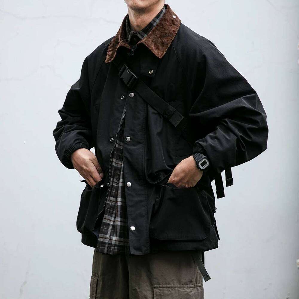Vintage Outdoor Windbreaker Jackets For Men Clothing Japanese Haruku High Quality Casual Lapel Cargo Coat Fashion Jacket Male 250701