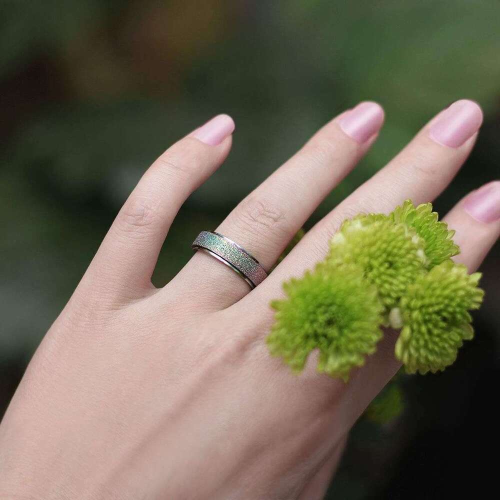 Spinner Women Men 3 Fashion Stainless Steel Fidget Ring for Anxiety Sand Blast Finish 6MM / 8MM /