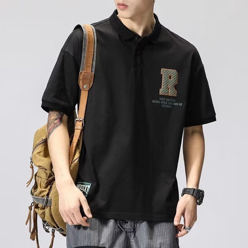 Summer Short Sleeves 2025 New Style Five-quarter Sleeve Casual New Simple Standard Trendy Designer T-shirt Men's Fashion Youth Popular Temperamen