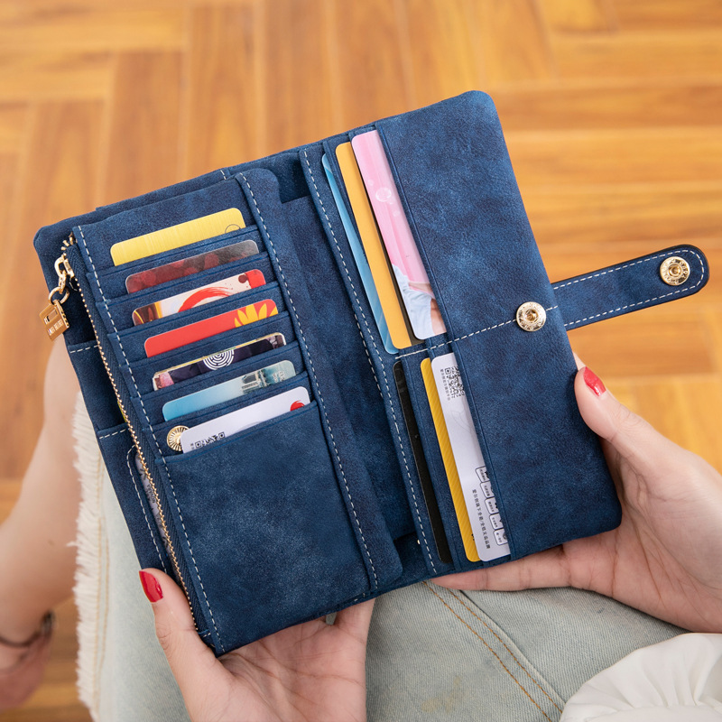 Designer Wallet 2025 New Matte Wallet For Women Zipper Buckle Long Wallet Luxury Bag Korean Style Multifunctional Ladies Clutch