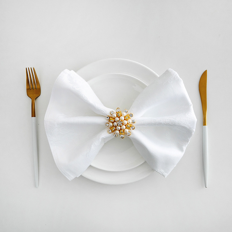 2 Pieces Jacquard-patterned cloth towel with thick woven jacquard Personalized Monogrammed Classic Wedding napkin 240620