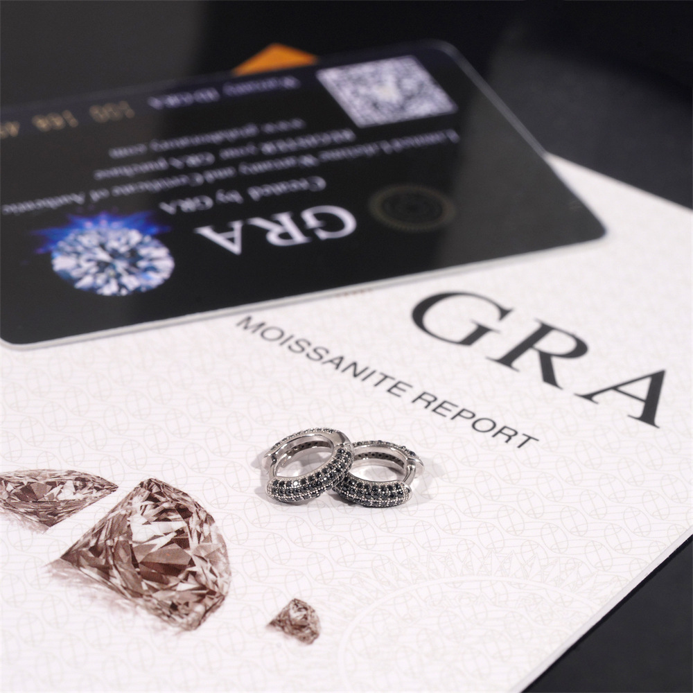 Hoop Earring Moissanite Jewelry Gold Plated 925 Sterling Silver Iced Out VVS Diamond Moissanite Earrings