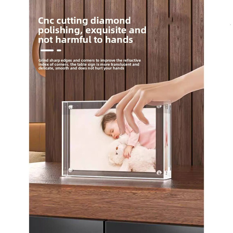 Acrylic Double-Sided Transparent Display Frame Creative Photo Holder 3568 Crystal Glass Tabletop H260306