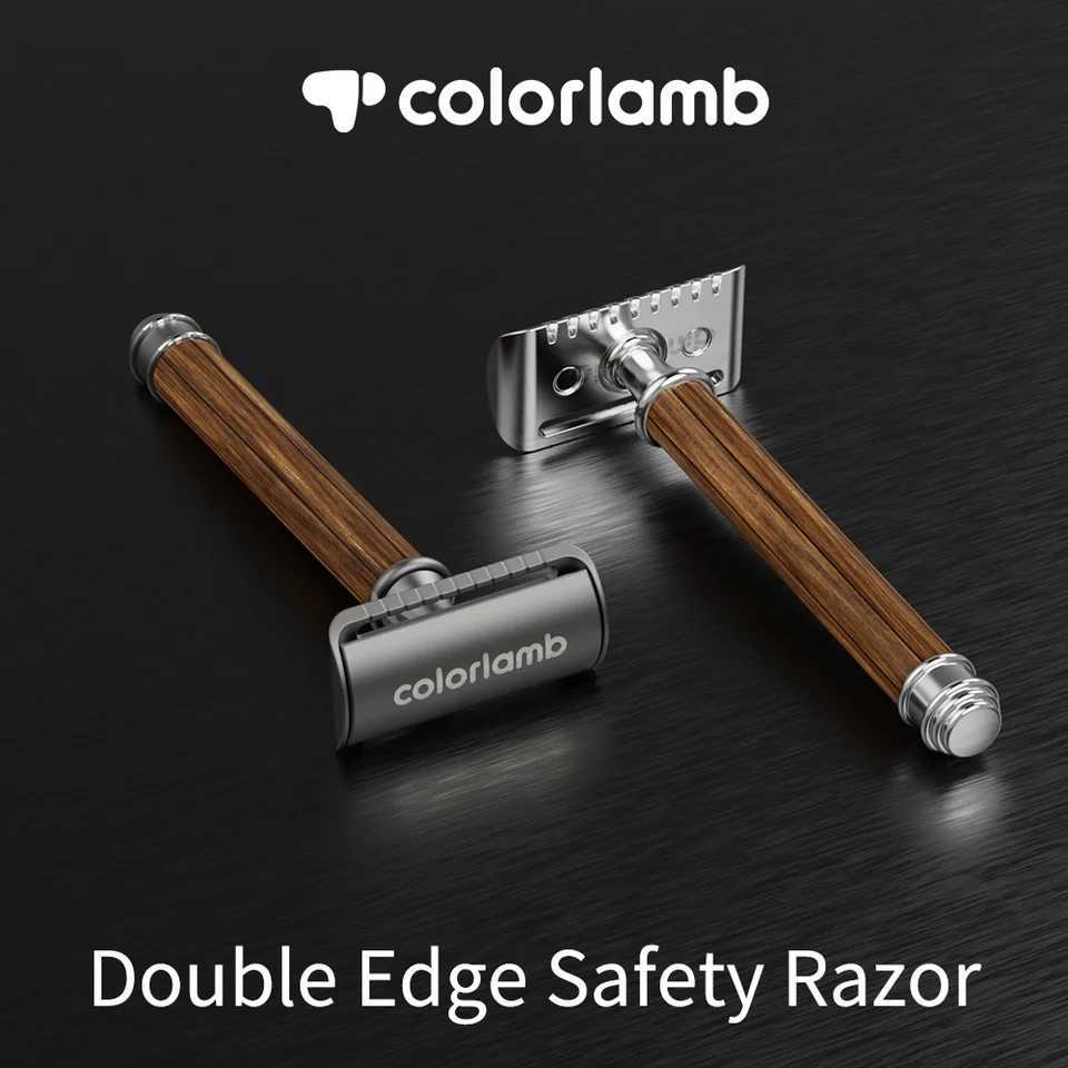 Colorlamb Men Safety Razor Wooden Handle Zinc Alloy Double Edge Cb Classic Ml Razor Shaver for Man S250702