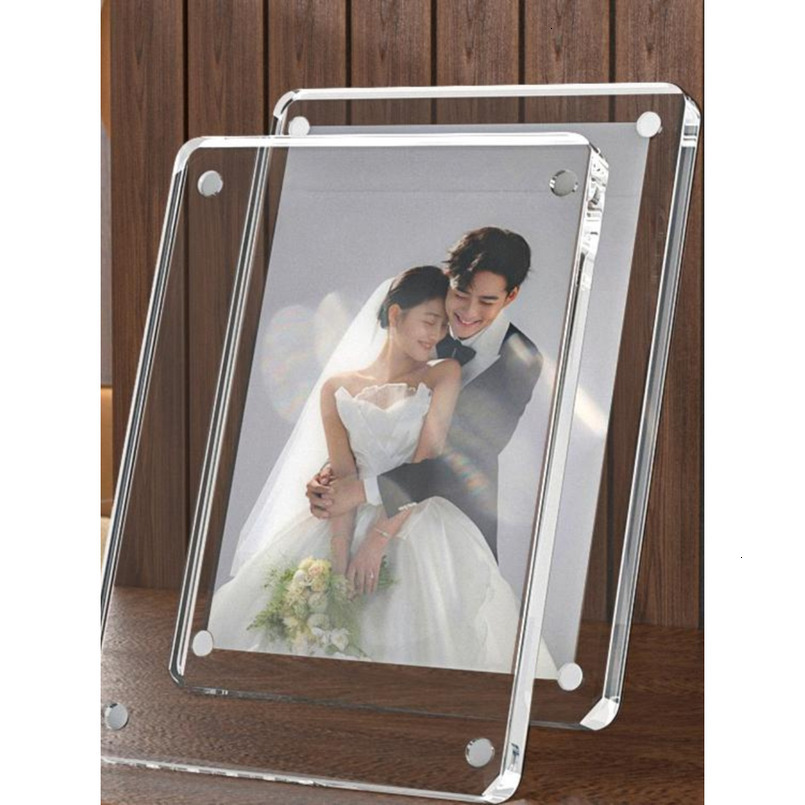Acrylic Double-Sided Transparent Display Frame Creative Photo Holder 3568 Crystal Glass Tabletop H260306