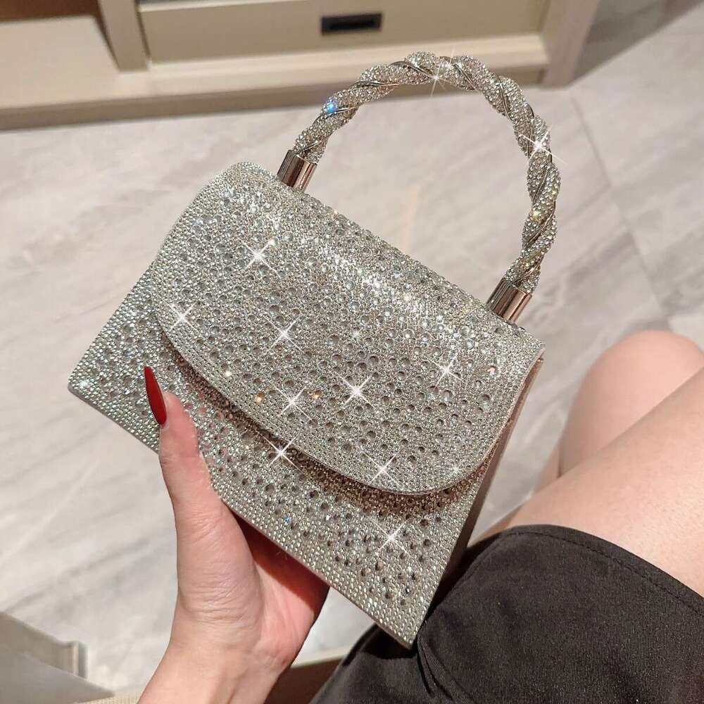 2025 New Handbag Banquet Full Rhinestone Prom Clutch Evening Dress Bag