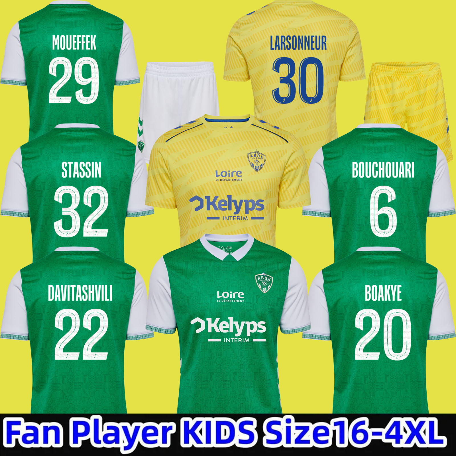 25 26 AS Saints Etienne Home Away Soccer Jerseys ASSE Youssouf Maillots BOUDEBOUZ MAILLOT KHAZRI SISSOKO CAFARO WADJI TARDIEU 2025 2026 Football Shirt Men Kids kit