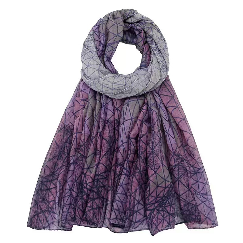 T1120 Spring and Autumn Sunscreen Shawl Scarf Women's Gauze Scarf Thin Malaysian Baotou Headscarf