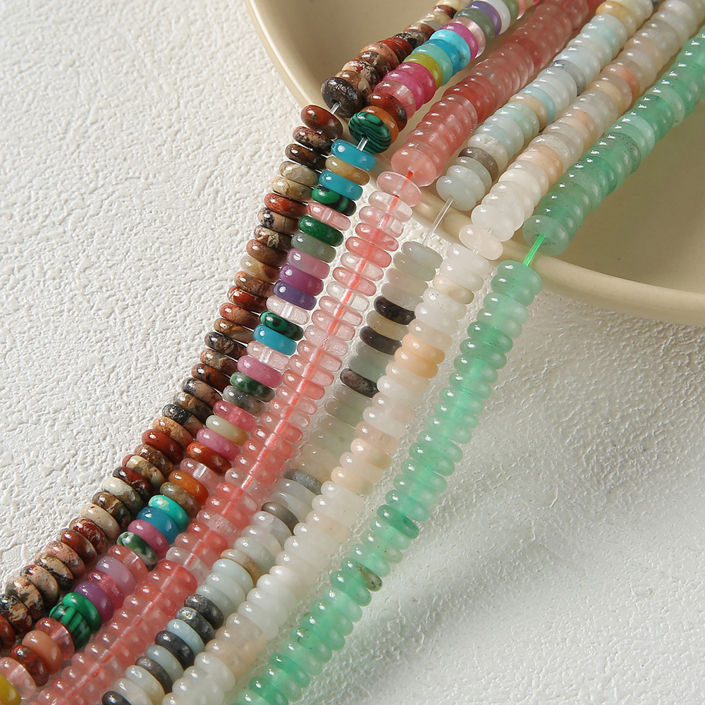 Spacer Beads Natural Stone Raw Stone Spacer Beads for Bracelet Necklace Jewelry Accessories DIY Handmade Materials Separation
