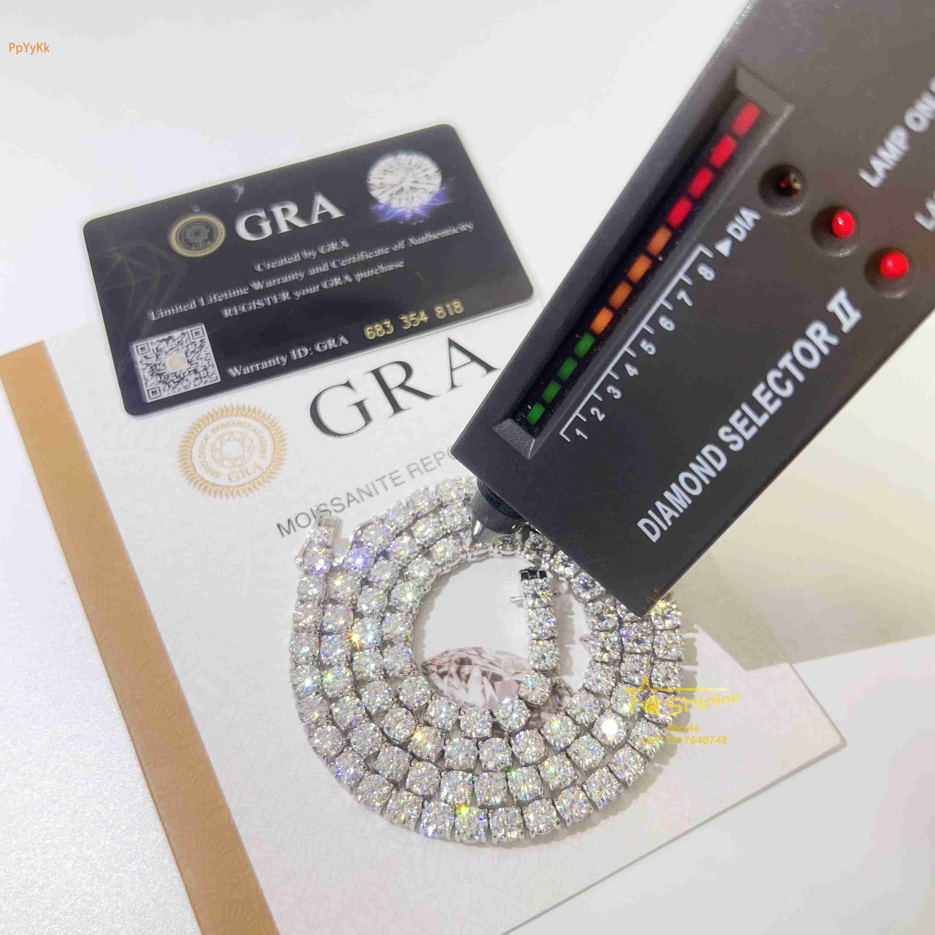 Luxury Jewelry 925 Sterling Silver Bracelet Diamond Moissanite Tennis Chain Hip Hop Fashion GRA Certified Iced Out
