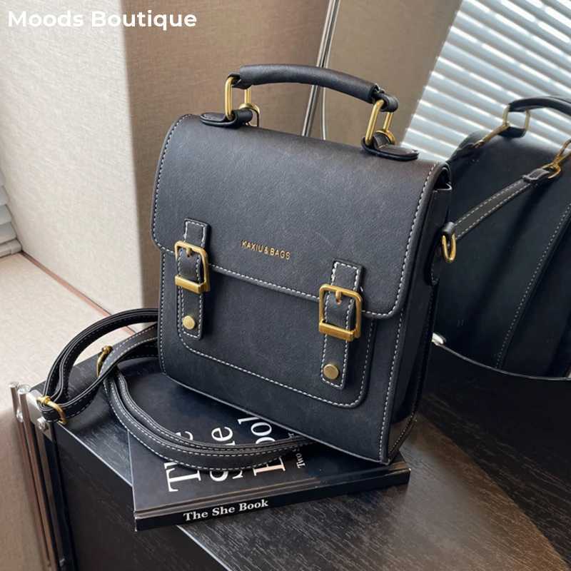 MOODS Women Fashion Backpacks 2023 Designer Handbags Vintage Pure Color Rucksacks Female Shoulder Crossbody Bags Mochila Z250702