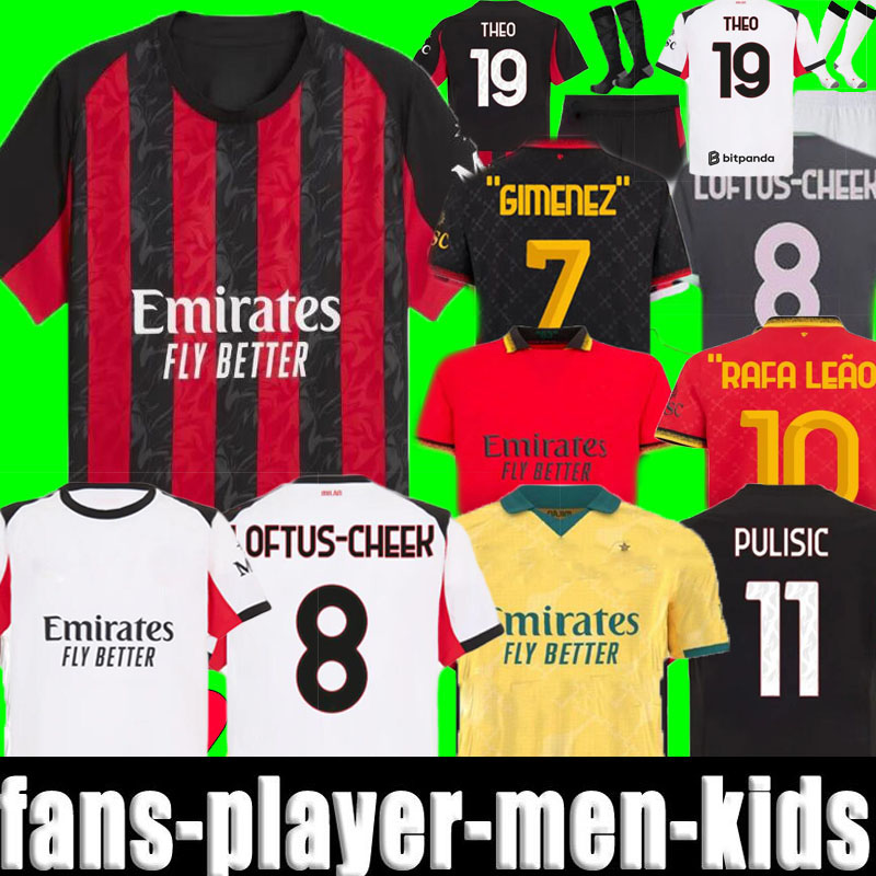 24 25 26 AC REIJNDERS KOCHE home soccer jerseys 125th milan DE KETELAERE RAFA LEAO football shirt 4th kids uniforms 2025 THEO PULISIC BONDO GIMENEZ WALKER JOAO FELIX
