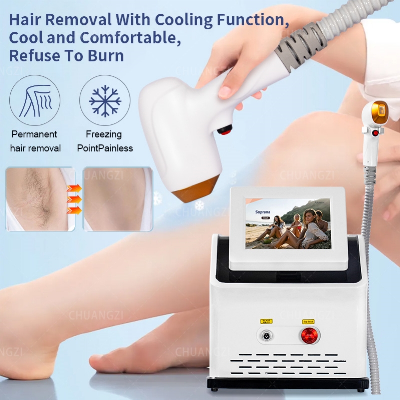 Professional Laser Hair Removal Machine Alexandrit Diode Triple Wave 808nm 755nm 1064nm White Ice Titanium Laser Epilator