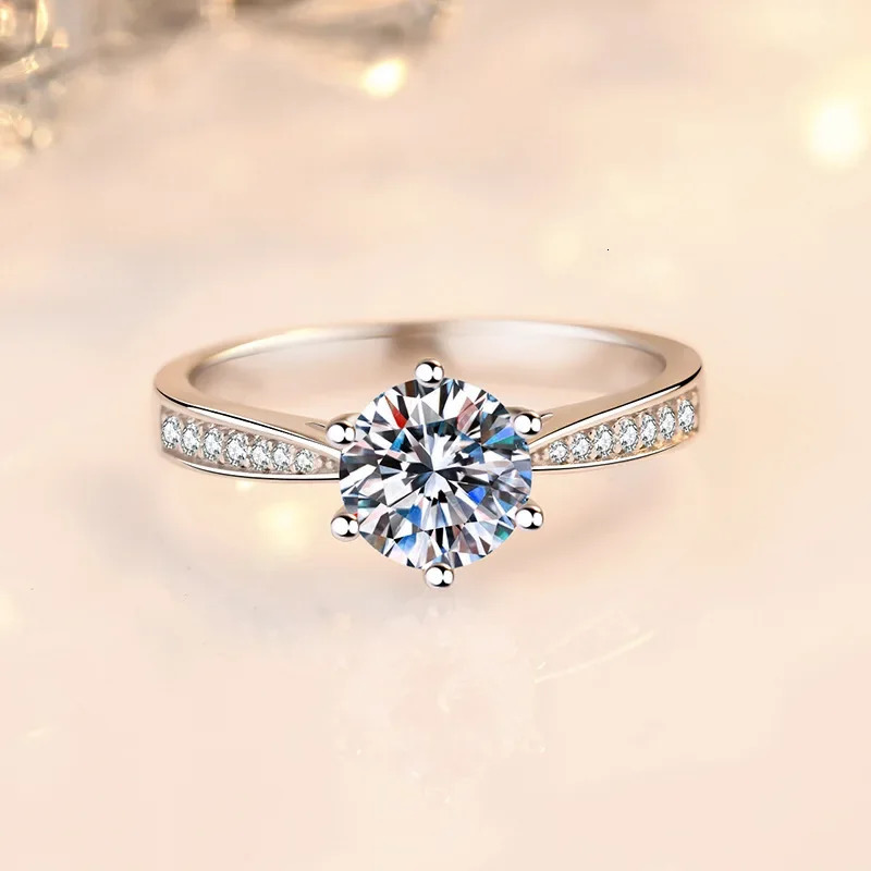 NKHOG Real 3 Rings For Women 925 Sterling Silver Classic 6 Claws Engagement Band Jewelry Romantic Wedding Ring 250716