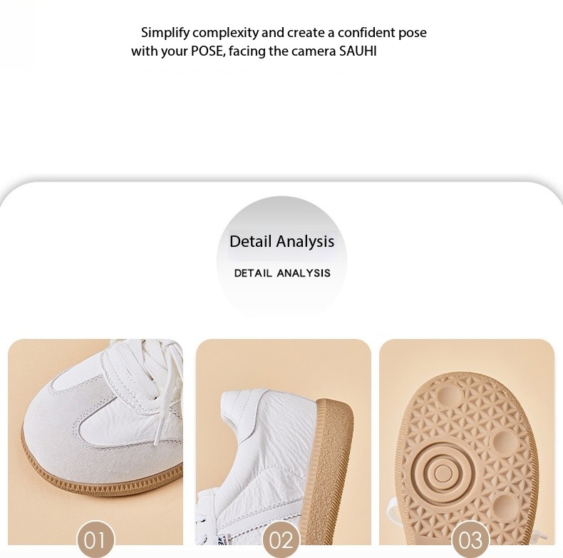 Retro German Training Shoes Women's Summer Breathable Women's Shoes Versatile White Shoes Casual Board Shoes Soft soled Sports Shoes