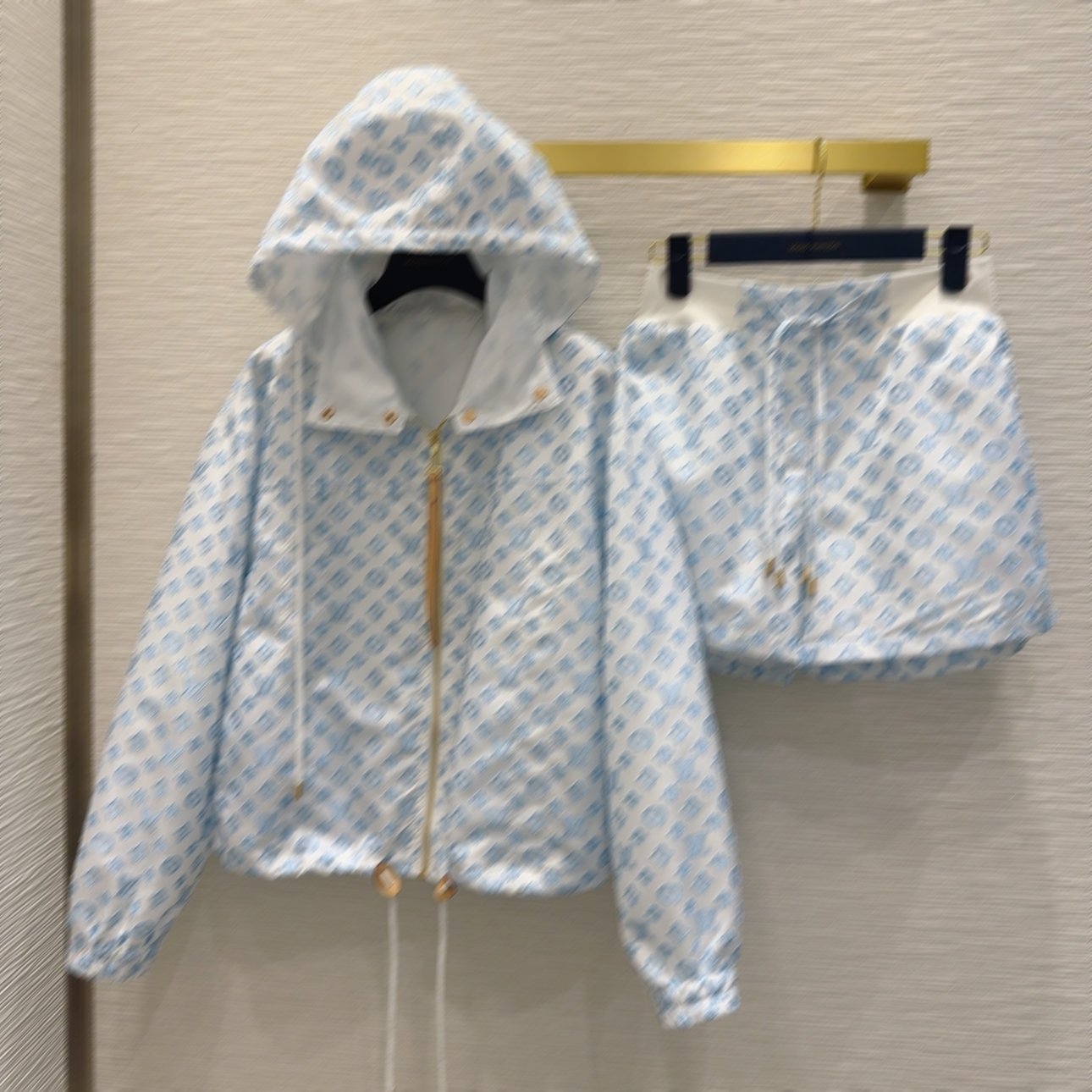 Classic Monograw set printed jacket top shorts set loose sun protection shirt set high quality