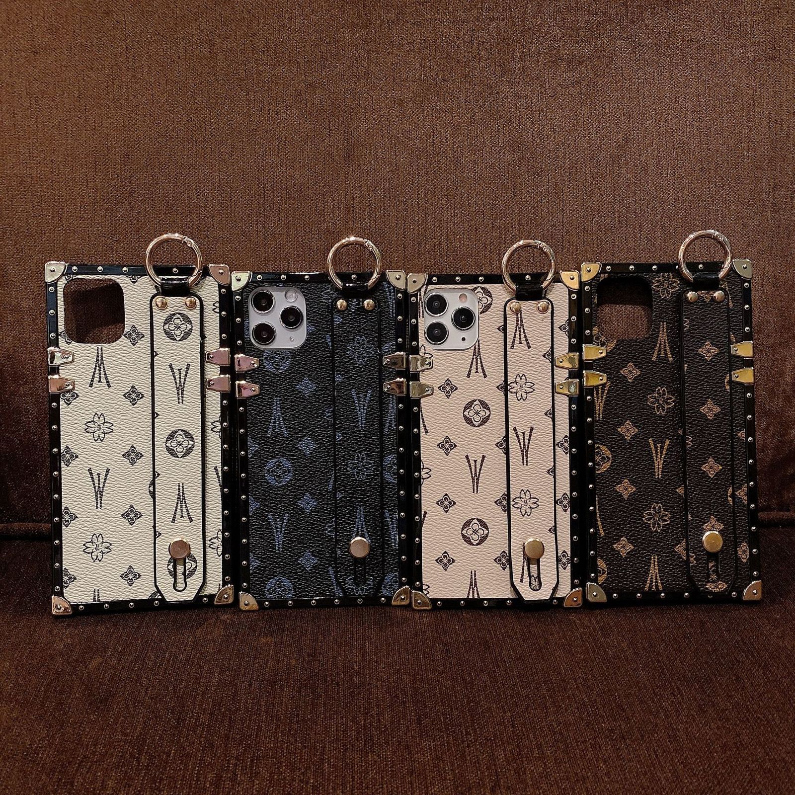 Lanjia- Fashion Hand Strap Leather Case For Iphone 11 12 13 14 15 16 Plus Pro Max Holder Shockproof Cover Phone Cases 250703 C9b25
