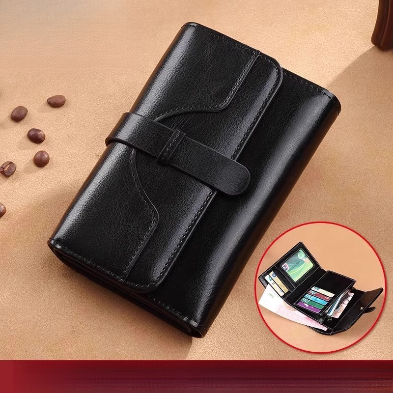 Designer Wallet New Women's Vertical Buckle Wallet Youth European and American Style Multi-Functional Multi-Card Slot Large Luxury bag Capacity D