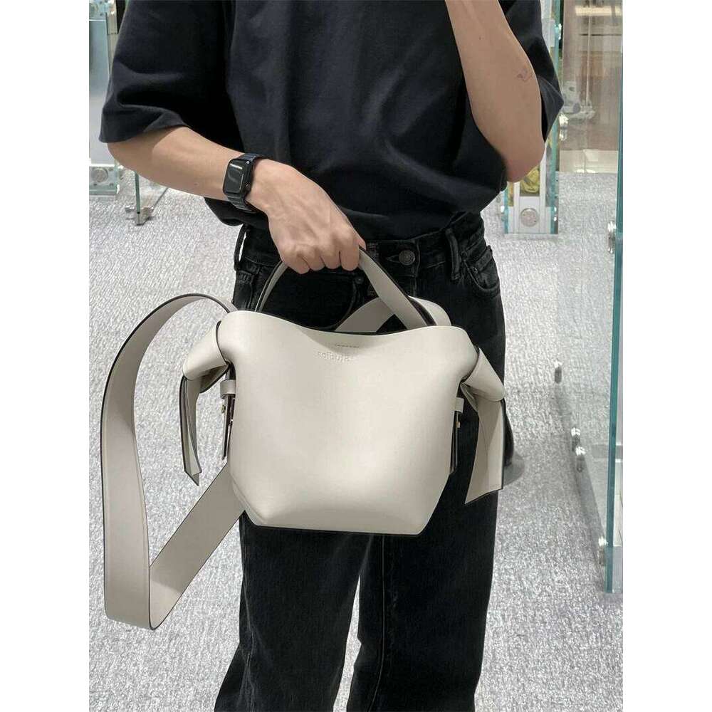 Women's Aesthetic Brand Swedish Bowknot Basket Vintage Tote Studios Shoulder Crossbody Soft Leather Lsatchel Bag