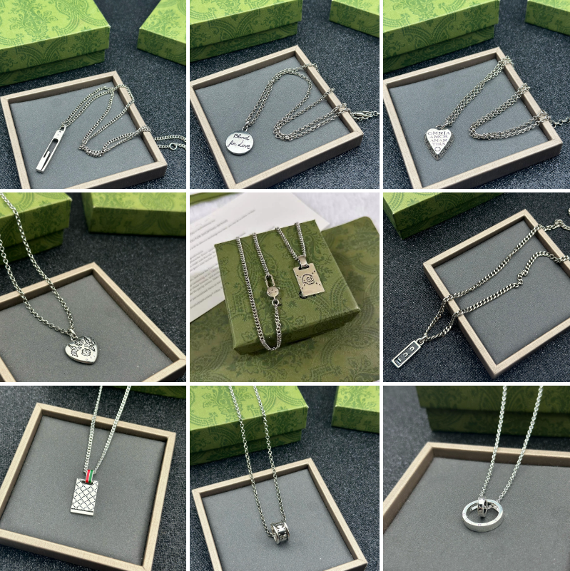 Vintage Pendant Necklace Designer For Women Letter Mens Skeleton Necklace Silver Plated Chain Luxury necklace High Quality Classic Jewelry Accessories Gift