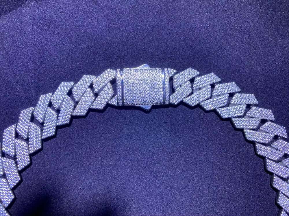 15MM Custom Hip Hop Moissanite Diamond 925 Cuban Link Chain Heavy Cuban Chain for Anniversary Iced out Jewelry