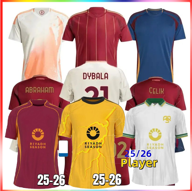 25 26 Soccer Jerseys Home Away DYBALA Soule PELLEGRINI Dovbyk Roma Empire Legacy SOCCER JERSEYS Aries home Pellegrini 2025 2026 Football Shirts Adults Children