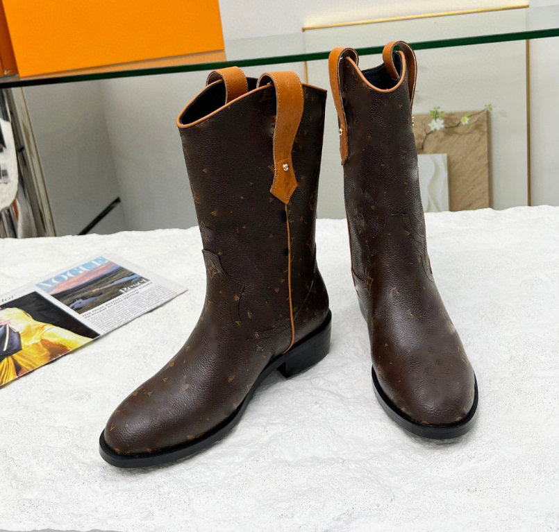 Fashionable flat bottomed boot luxurious Designer Ankle Boots women casual leather patchwork elastic fabric classic round shoe