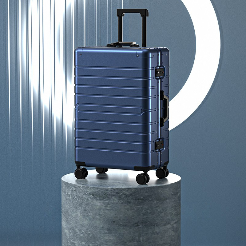 All Aluminum Magnesium Alloy Luggage - High-End Business Travel Suitcase Set with 20 Inch Boarding Case & 24 Inch Main Bag
