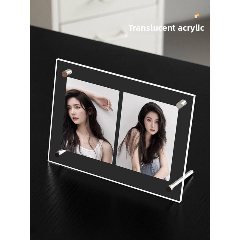 Acrylic Photo Frame Creative 6inch High-end Feel Stand 7 Double-sided Transparent Photos 8 Poster Display Rack A4 Mounting H260306