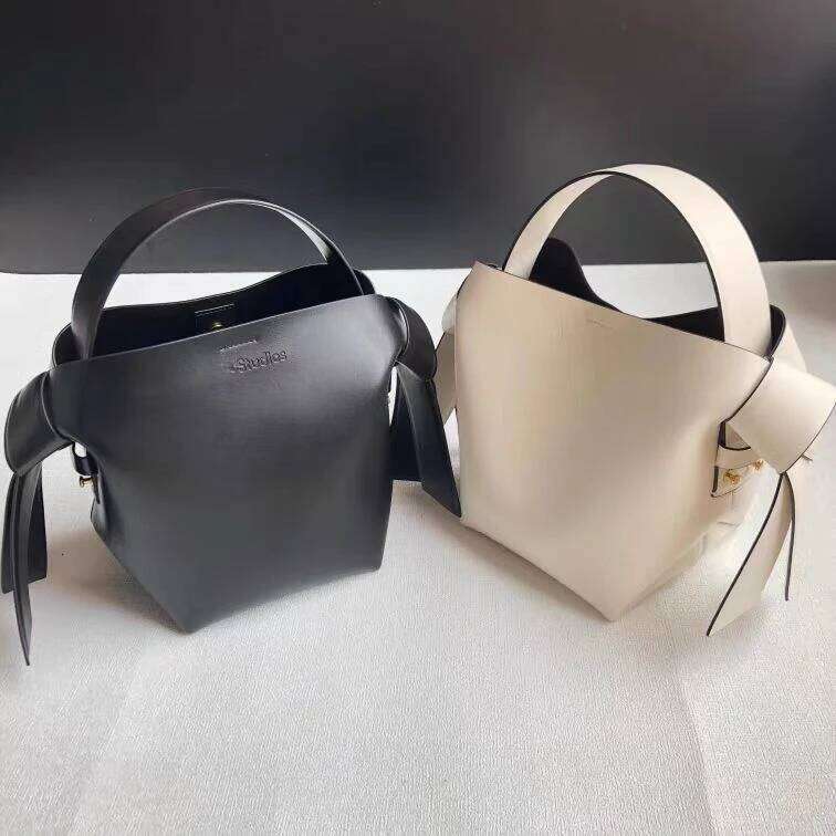 Women's Aesthetic Brand Swedish Bowknot Basket Vintage Tote Studios Shoulder Crossbody Soft Leather Lsatchel Bag