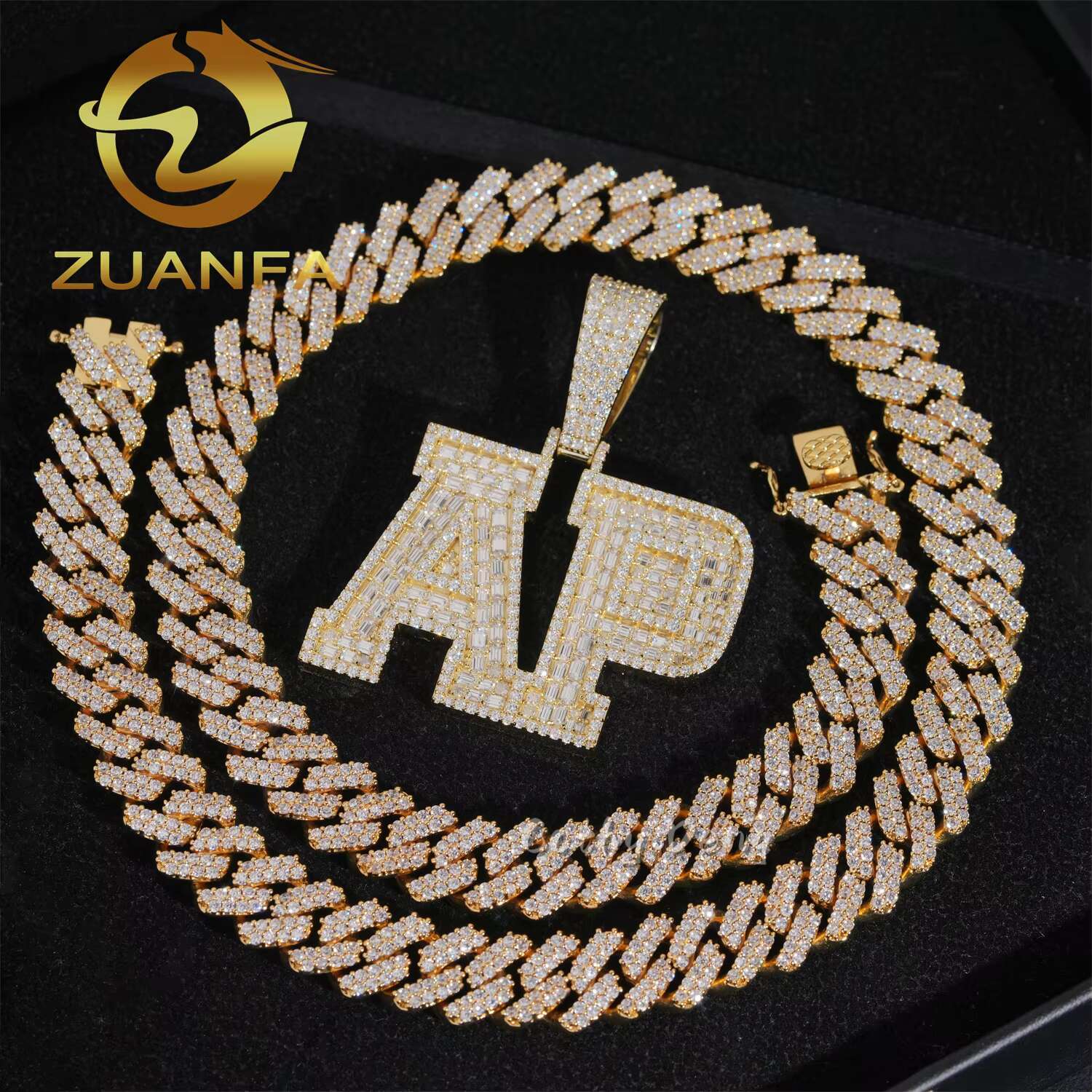 Custom Hip Hop Pendant 925 Silver Moissanite Diamond Jewelry Iced Out Letter Pendant for Cuban Link Chain