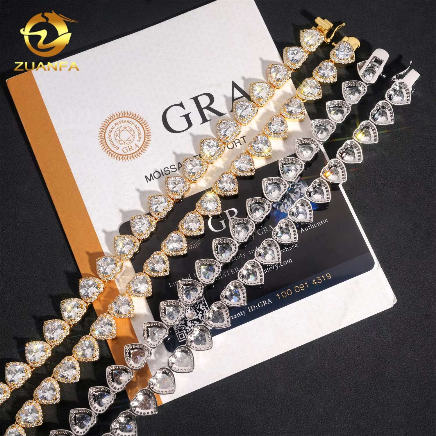 New 10mm Iced Out Halo Heart Moissanite Cuban Link Chain Hip Hop Jewelry 92.5% Silver Pass Diamond Tester Miami Cuban Chain