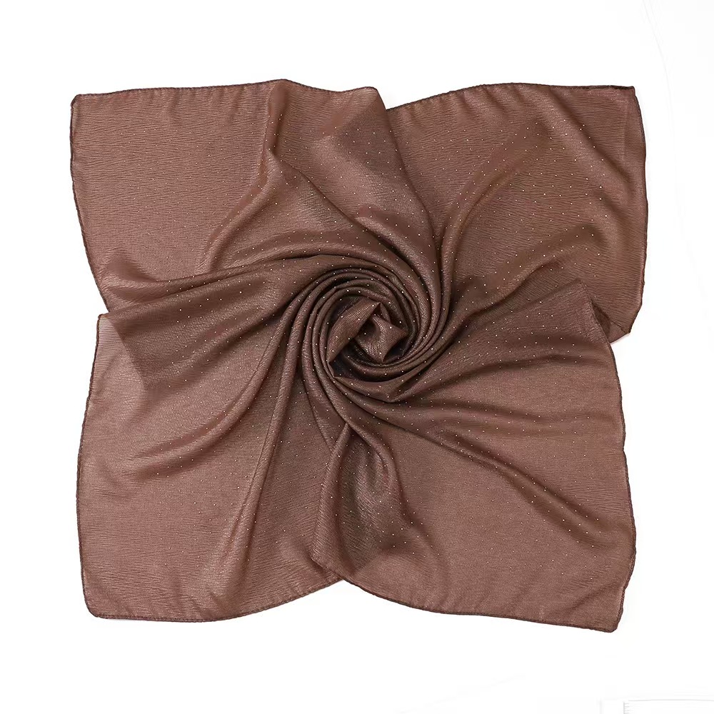 T1115 New Malaysian Square Scarf Satin Silk Scarf Starry Sky Hot Diamond Indonesian Baotou Scarf