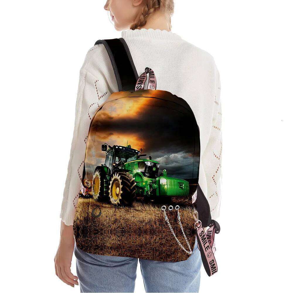 Cool Game Tractor Pattern Student School Bags Unisex 3D Print Oxford Waterproof Notebook multifunction Travel Backpacks