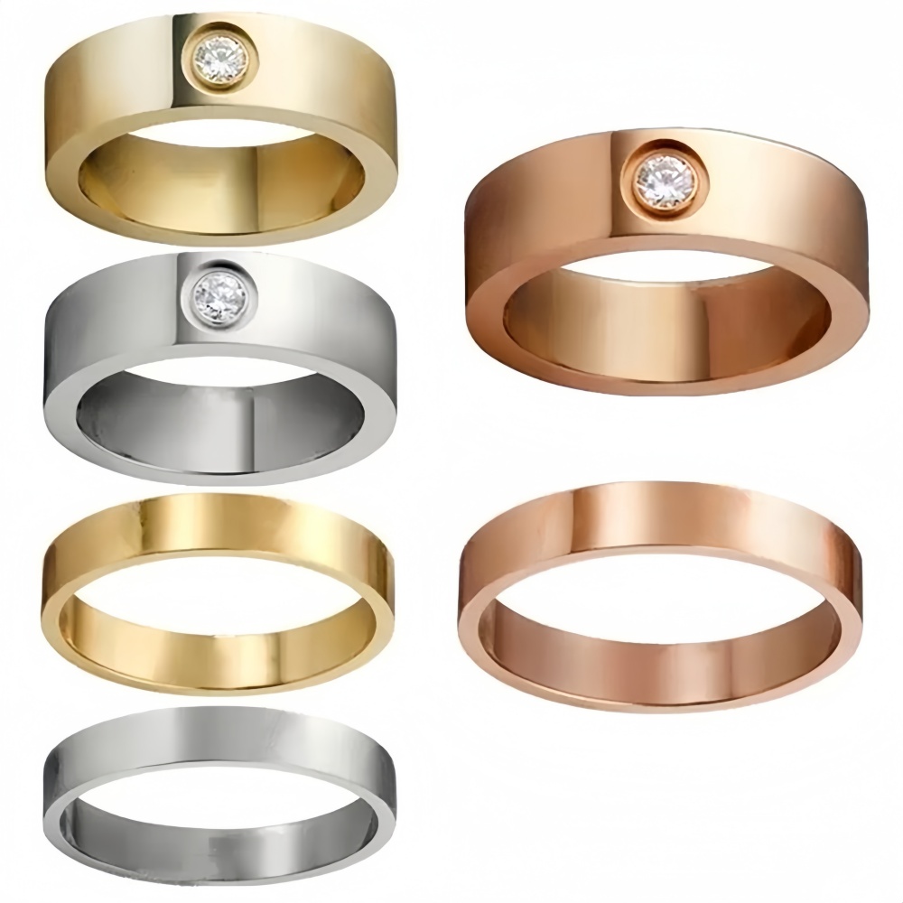 Luxury Ring Designer Ring 4 5 6 MM Fashion Unisex Cuff Ring Couple Bangle Silver Gold Ring Jewelry Party Wedding Valentine's Day Gift Rings Women Men rings