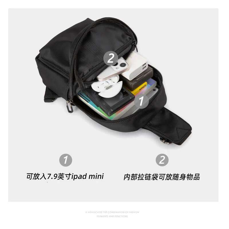 High Quality Men's Chest Leisure Fashion Small Shoulder Oxford Large Capacity Outdoor Sports With Anti-theft Zipper Bag