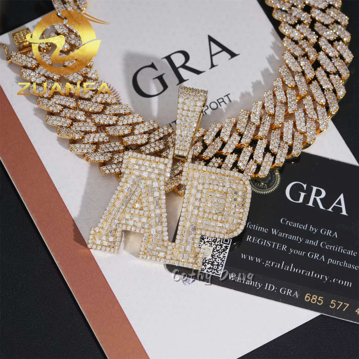 Custom Hip Hop Pendant 925 Silver Moissanite Diamond Jewelry Iced Out Letter Pendant for Cuban Link Chain
