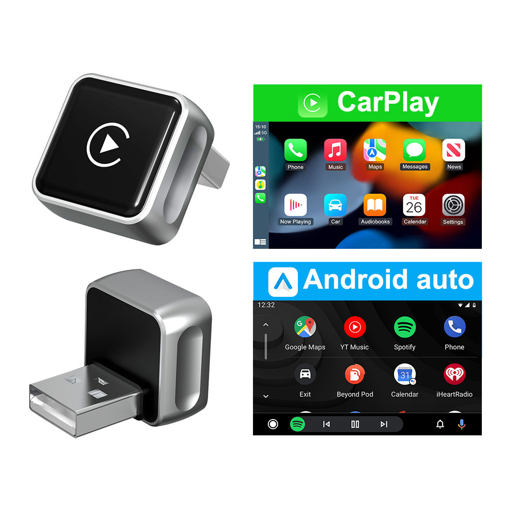 Upgrade Wireless CarPlay Android AI Box Plug & Auto Connect 2in1 for Cars Watch Netflix YouTube in 5G WiFi Car Play HD K6 MINI