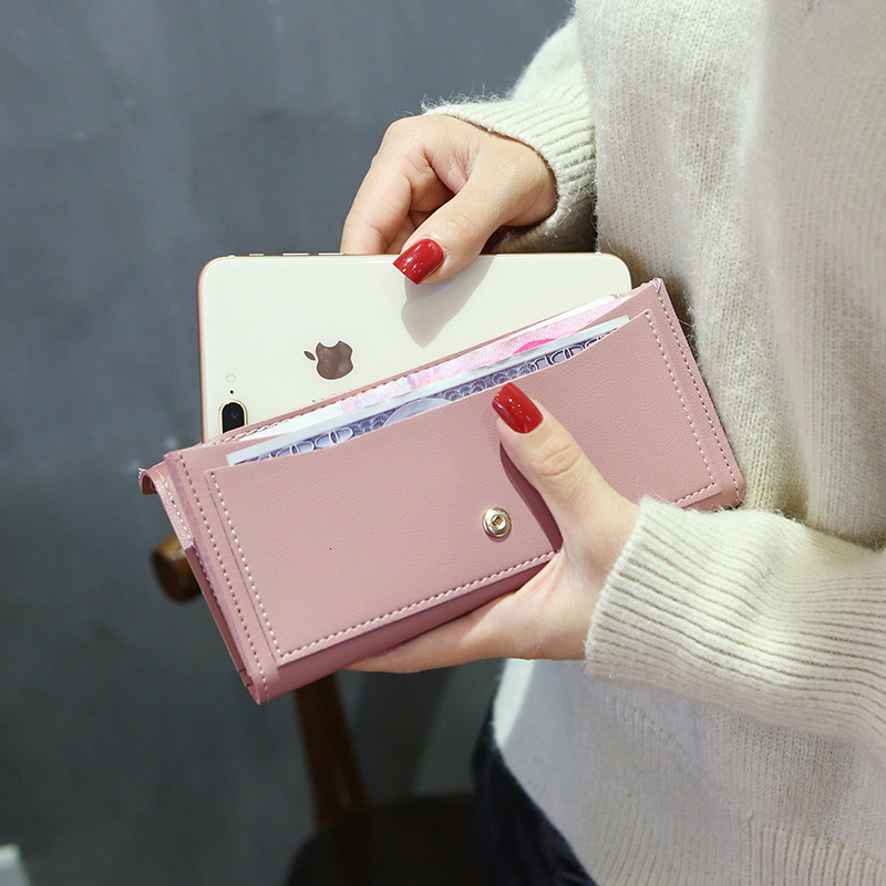 Designer Wallet Wallet 2025 New Luxury Bag Women Korean Style Trendy Personality Long Fresh Multi-functional Buckle Japanese Korean Retro Thin Coin Pu