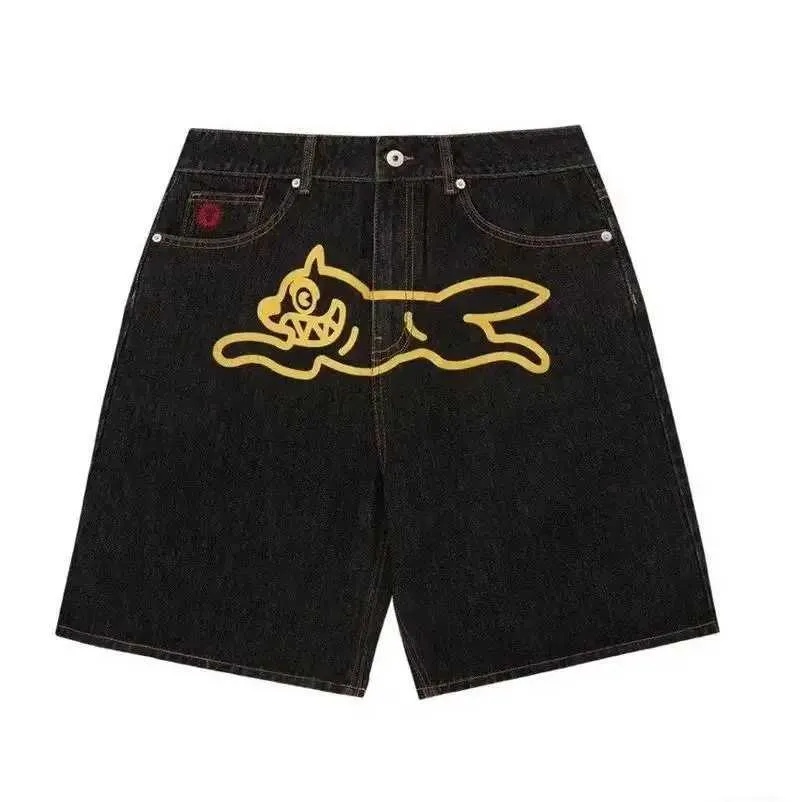 Billionaires Shorts Flying Dog Designer Jeans Men's Jeans Baggy BBC ICECREAM Pants Graphic Printed Y2k Pants Wide Leg Loosen Fit Denim Clothing For Male Y2k Jorts