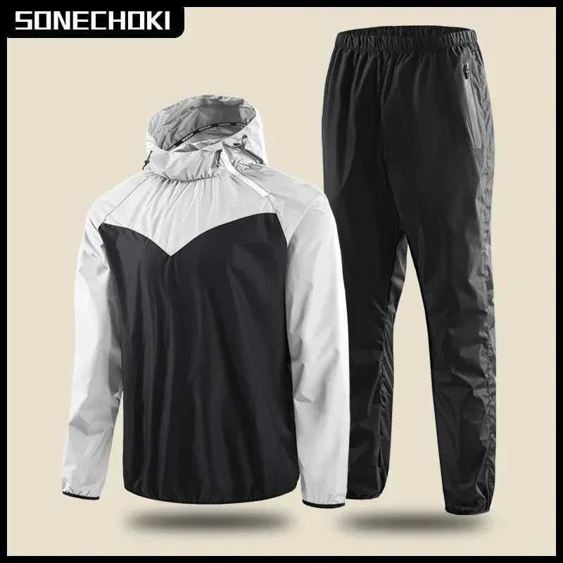 Sauna Suit Unisex Gym Clothing Set Men Full Body Sweating Sportswear Women Boxing Training Running Fitness Weight Loss Tracksuit W250703
