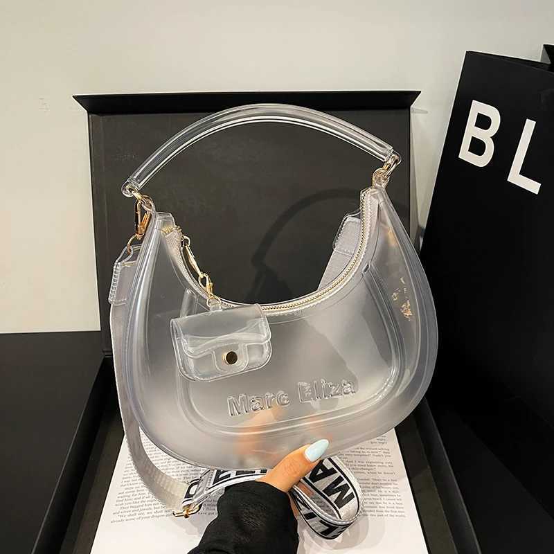 Small Semicircle Saddle Crossbody Bag Women High Quality Transparent Clear Shoulder Bag With Coin Purse Fashion Jelly Bag Z250702