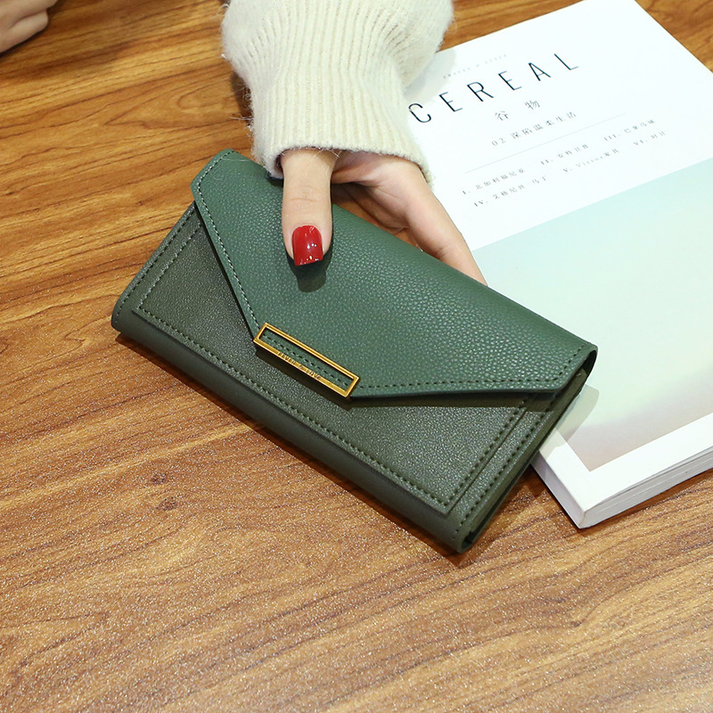Designer Wallet Wallet 2025 New Luxury Bag Women Korean Style Trendy Personality Long Fresh Multi-functional Buckle Japanese Korean Retro Thin Coin Pu